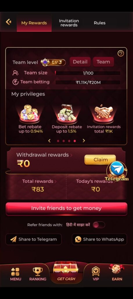 Deposits and withdrawals features within IV7 Game app                         